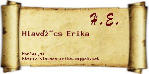 Hlavács Erika névjegykártya
